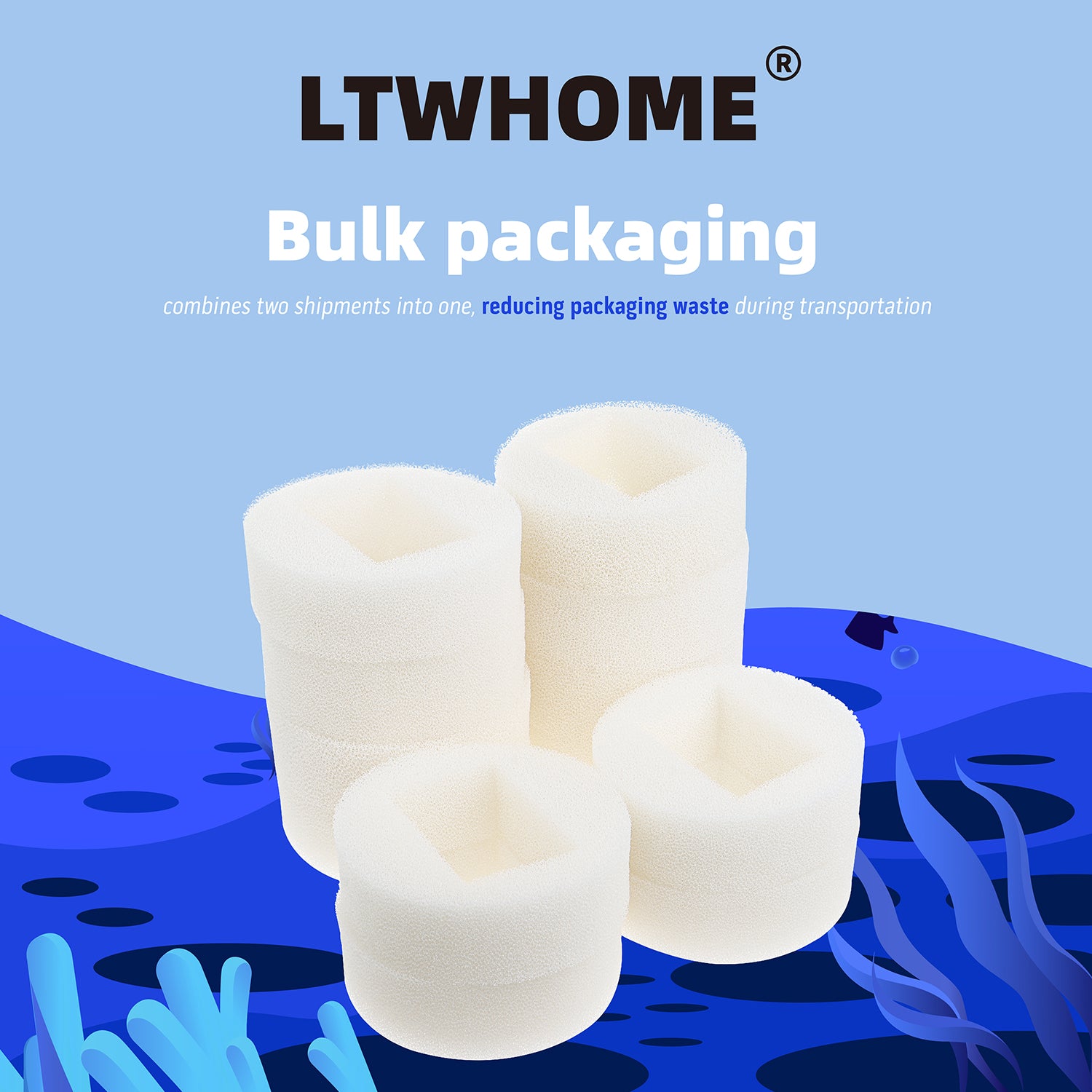 LTWHOME Replacement Foam Pre-Filters Fit for Drinkwell 360 Plastic Pet Fountain,Not Suitable for Stainless Steel Fountain (Pack of 12)
