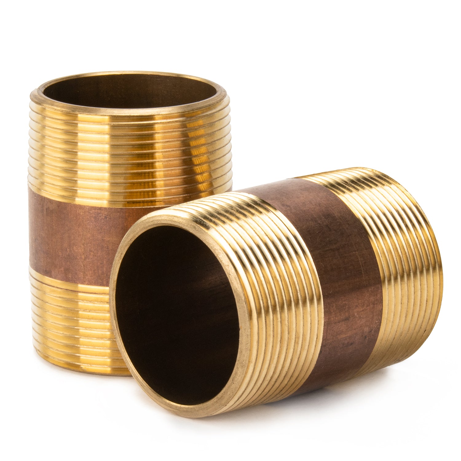 LTWFITTING Brass Pipe 2-1/2 Inch Long Nipples Fitting 1-1/2 Inch Male NPT Air Water(Pack of 2)