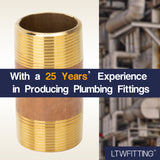 LTWFITTING Brass Pipe 3-1/2 Inch Long Nipple Fitting 1-1/2 Inch Male NPT Air Water(Pack of 1)