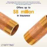 LTWFITTING Brass Pipe 4 Inch Long Nipple Fitting 1-1/2 Inch Male NPT Air Water(Pack of 1)