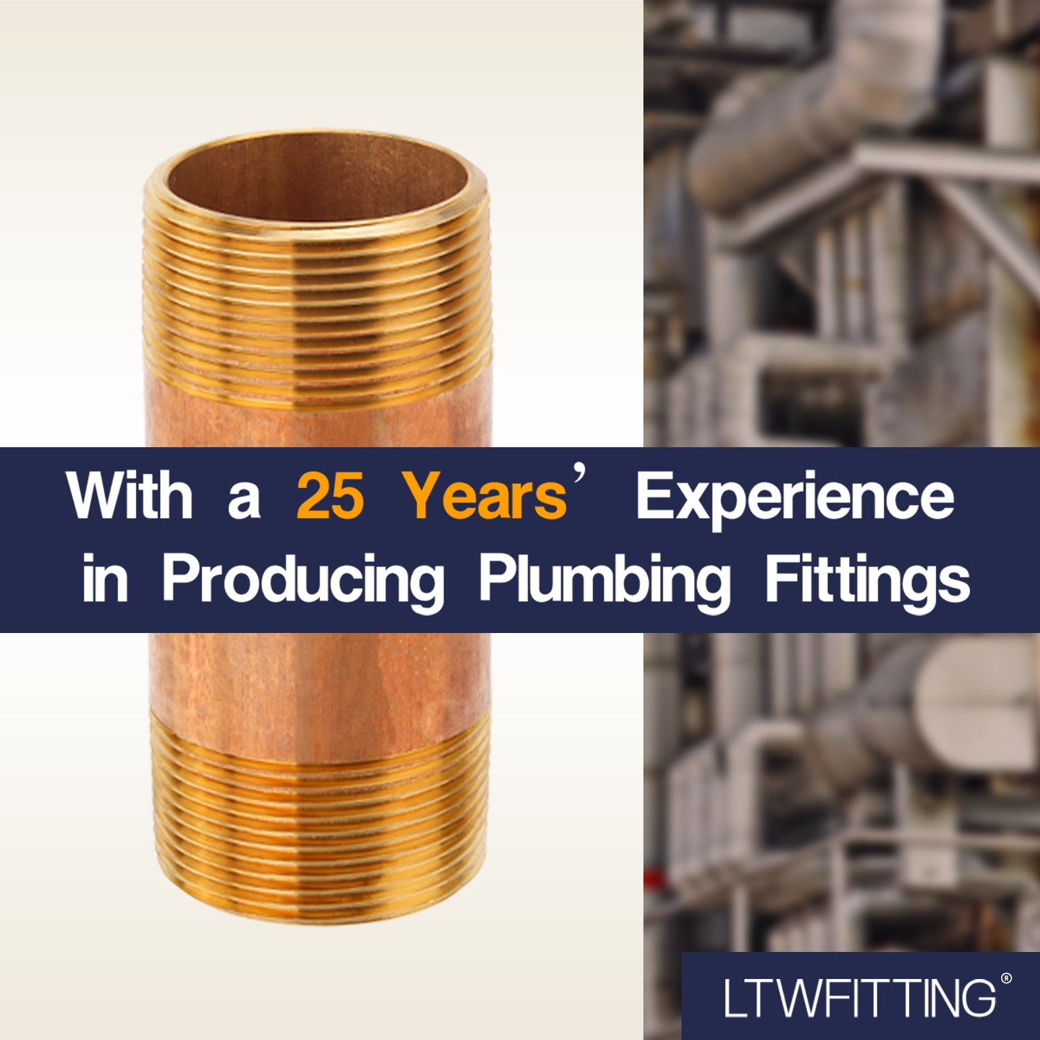 LTWFITTING Brass Pipe 4 Inch Long Nipple Fitting 1-1/2 Inch Male NPT Air Water(Pack of 1)