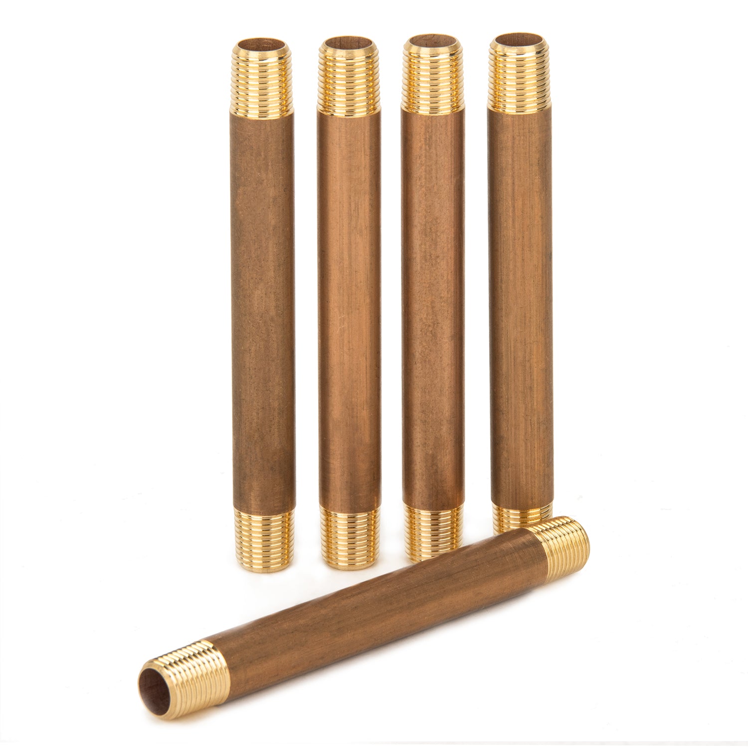 LTWFITTING Brass Pipe 3-1/2 Inch Long Nipple Fitting 1/8 Male NPT Air Water(Pack of 5)