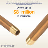 LTWFITTING Brass Pipe 3-1/2 Inch Long Nipple Fitting 1/8 Male NPT Air Water(Pack of 25)