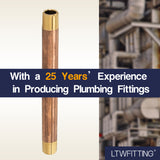 LTWFITTING Brass Pipe 4 Inch Long Nipple Fitting 1/8 Male NPT Air Water(Pack of 25)