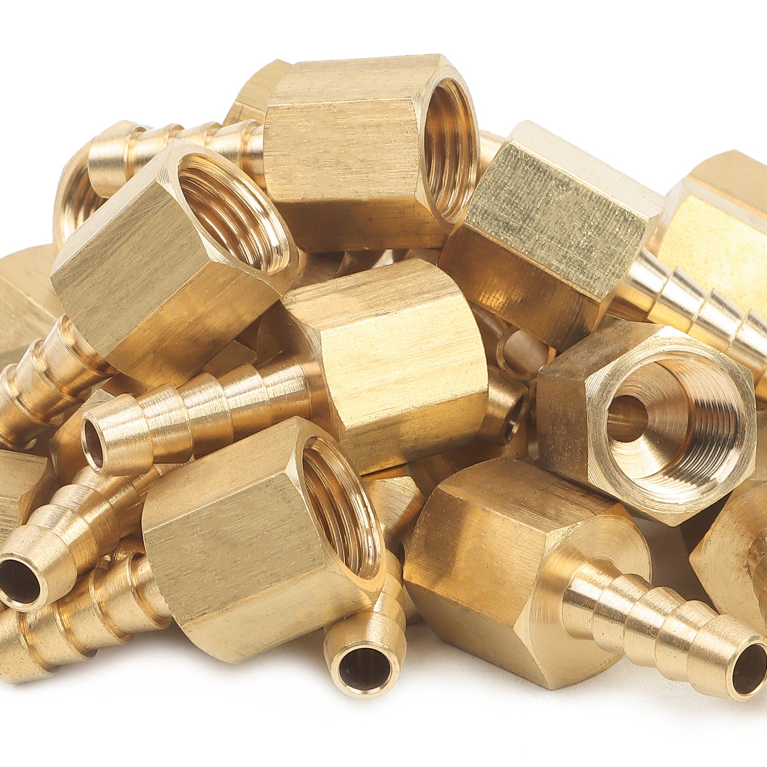 LTWFITTING Brass Fitting Coupler 1/4-Inch Hose Barb x 1/4-Inch Female NPT Fuel Water Boat(Pack of 300)