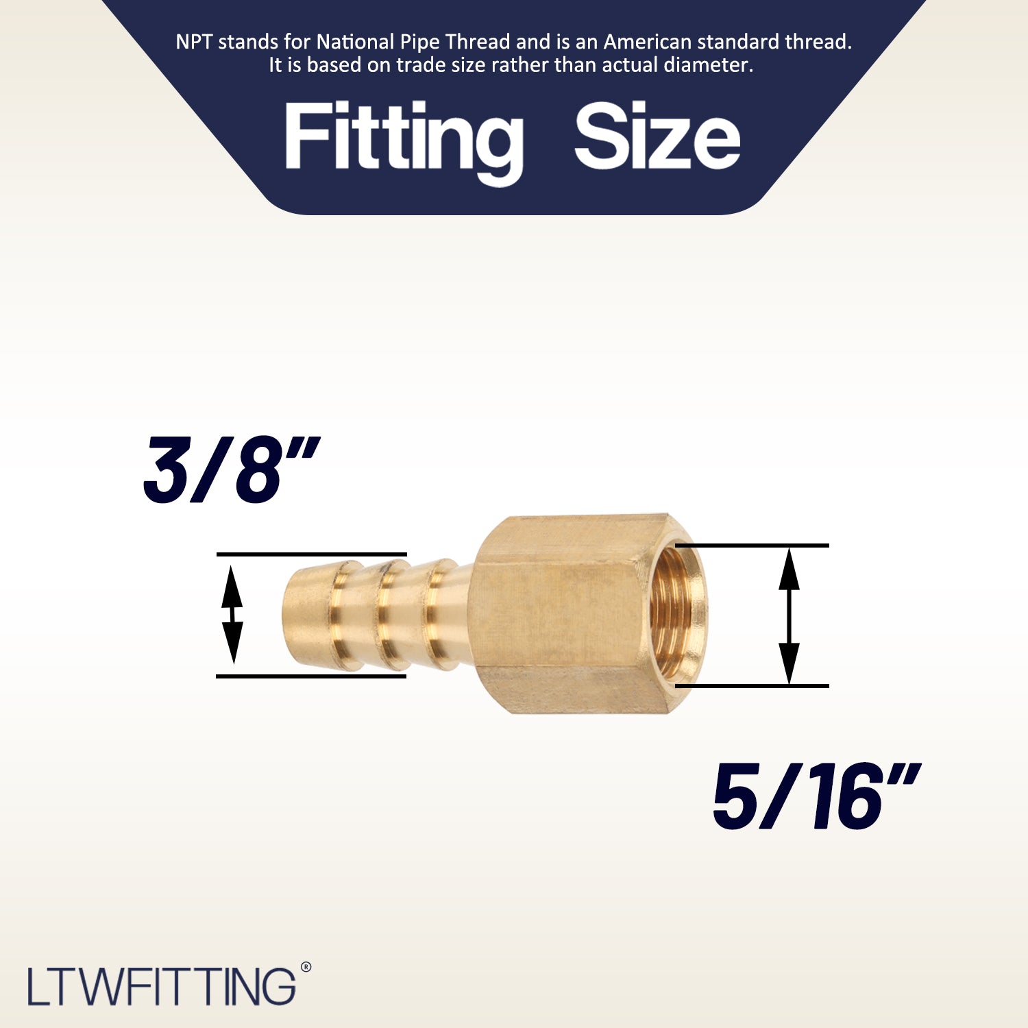 LTWFITTING Brass Flare Tube Fitting 3/8 Inch Hose ID x 5/16 Inch Female 45 Deg Nut Union (Pack of 5)