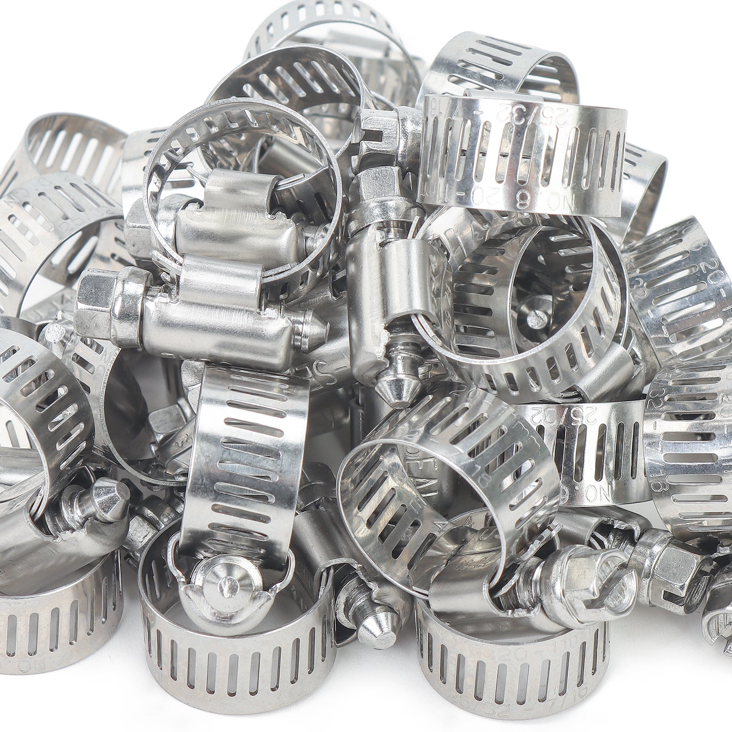 LTWFITTING  11-20mm Stainless Steel 304 Hose Clamp, Adjustable Worm Gear Clamps for Automotive Radiator Fuel Line Plumbing Intercooler and Mechanical Applications (Pack of 250)