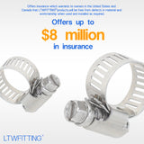 LTWFITTING  11-20mm Stainless Steel 304 Hose Clamp, Adjustable Worm Gear Clamps for Automotive Radiator Fuel Line Plumbing Intercooler and Mechanical Applications (Pack of 30)