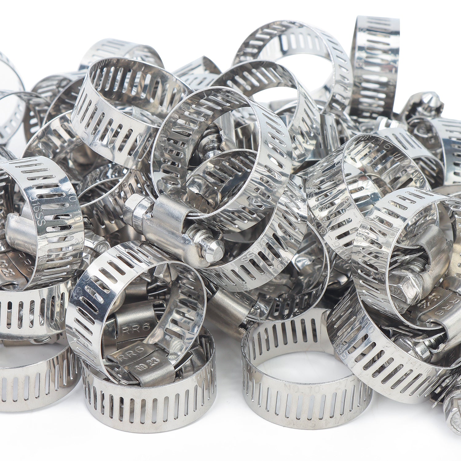 LTWFITTING  14-27mm Stainless Steel 316 Hose Clamp, Adjustable Worm Gear Clamps for Automotive Radiator Fuel Line Plumbing Intercooler and Mechanical Applications (Pack of 250)