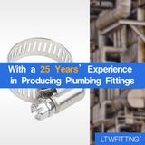 LTWFITTING  14-27mm Stainless Steel 316 Hose Clamp, Adjustable Worm Gear Clamps for Automotive Radiator Fuel Line Plumbing Intercooler and Mechanical Applications (Pack of 250)