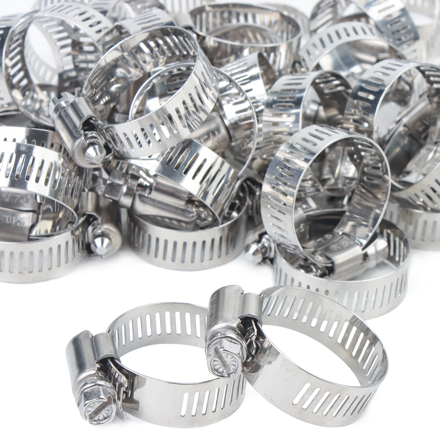 LTWFITTING 17-32mm Stainless Steel 316 Hose Clamp, Adjustable Worm Gear Clamps for Automotive Radiator Fuel Line Plumbing Intercooler and Mechanical Applications (Pack of 250)