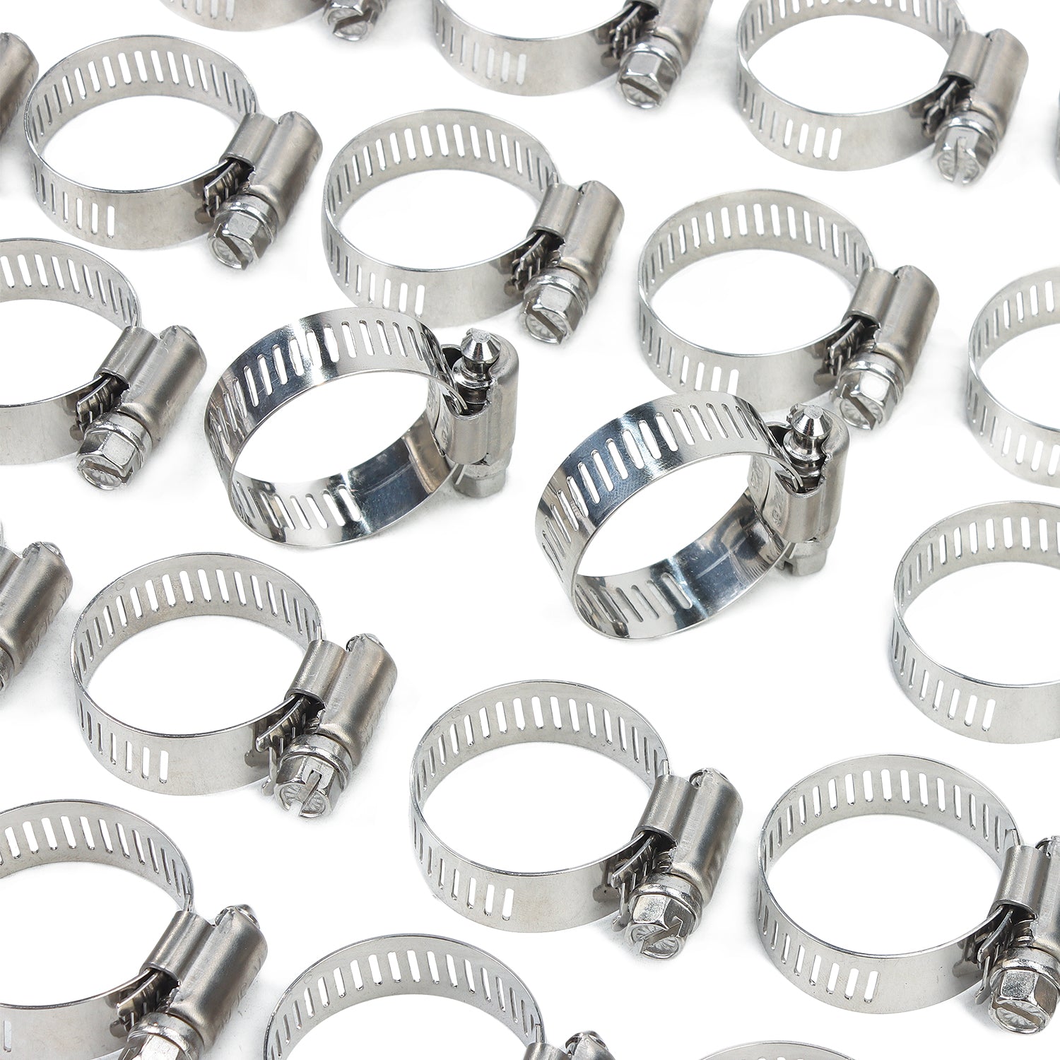 LTWFITTING 17-32mm Stainless Steel 316 Hose Clamp, Adjustable Worm Gear Clamps for Automotive Radiator Fuel Line Plumbing Intercooler and Mechanical Applications (Pack of 30)