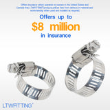 LTWFITTING 17-32mm Stainless Steel 316 Hose Clamp, Adjustable Worm Gear Clamps for Automotive Radiator Fuel Line Plumbing Intercooler and Mechanical Applications (Pack of 250)