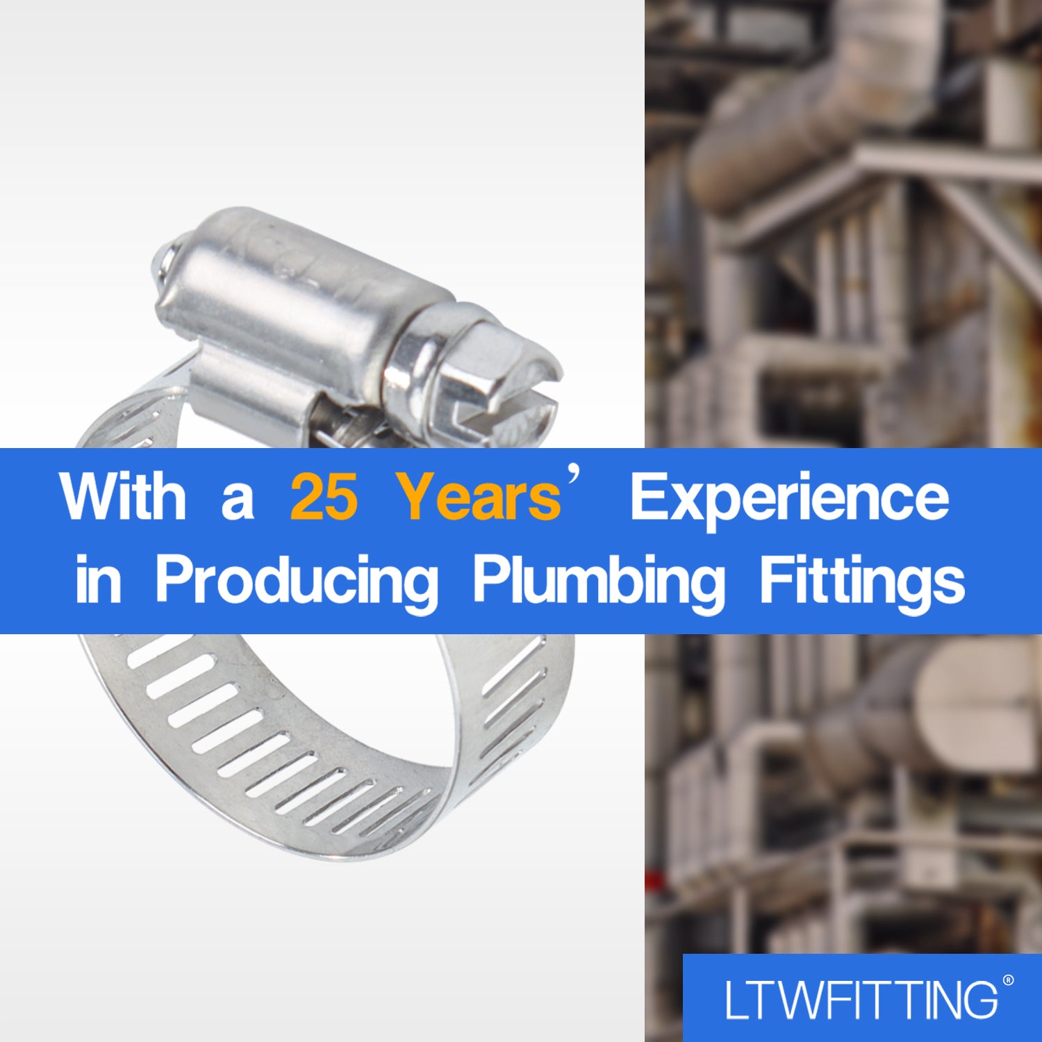 LTWFITTING 17-32mm Stainless Steel 316 Hose Clamp, Adjustable Worm Gear Clamps for Automotive Radiator Fuel Line Plumbing Intercooler and Mechanical Applications (Pack of 1500)