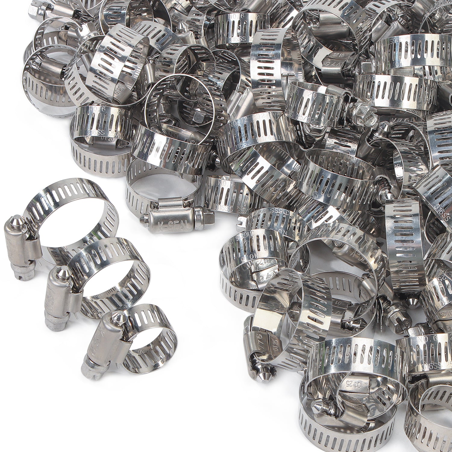 LTWFITTING 11-20mm 14-27mm 17-32mm Stainless Steel 316 Hose Clamp Set, Adjustable Worm Gear Clamps for Automotive Radiator Fuel Line Plumbing Intercooler and Mechanical Applications (Pack of 60)