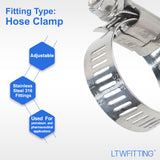 LTWFITTING 11-20mm 14-27mm 17-32mm Stainless Steel 316 Hose Clamp Set, Adjustable Worm Gear Clamps for Automotive Radiator Fuel Line Plumbing Intercooler and Mechanical Applications (Pack of 60)