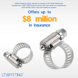 LTWFITTING 11-20mm Stainless Steel 316 Hose Clamp, Adjustable Worm Gear Clamps for Automotive Radiator Fuel Line Plumbing Intercooler and Mechanical Applications (Pack of 1500)