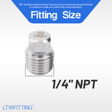 LTWFITTING Stainless Steel 316 Pipe Square Head Plug Fittings 1/4-Inch Male NPT Air Fuel Water Boat(Pack of 500)