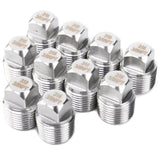 LTWFITTING Stainless Steel 316 Pipe Square Head Plug Fittings 3/8-Inch Male NPT Air Fuel Water Boat(Pack of 10)