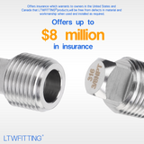 LTWFITTING Stainless Steel 316 Pipe Square Head Plug Fittings 3/8-Inch Male NPT Air Fuel Water Boat(Pack of 10)