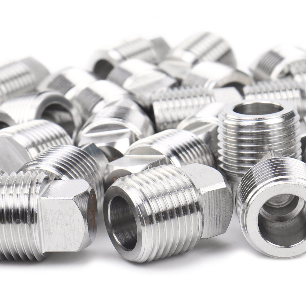 LTWFITTING Stainless Steel 316 Pipe Square Head Plug Fittings 3/8-Inch Male NPT Air Fuel Water Boat(Pack of 250)