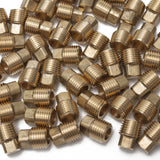 LTWFITTING Brass Pipe Square Head Plug Fittings 1/4 Inch Male NPT Air Fuel Water Boat(Pack of 50)