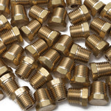 LTWFITTING Brass Pipe Hex Head Plug Fittings 1/4-Inch Male NPT Air Fuel Water Boat(Pack of 100)