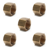 LTWFITTING Lead Free Brass Pipe Cap Fittings 1/2 Inch Female NPT Air Fuel Water (Pack of 5)