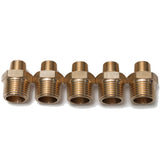 LTWFITTING Brass Pipe Hex Reducing Nipple Fitting 1/2-Inch x 1/4-Inch Male NPT(Pack of 5)