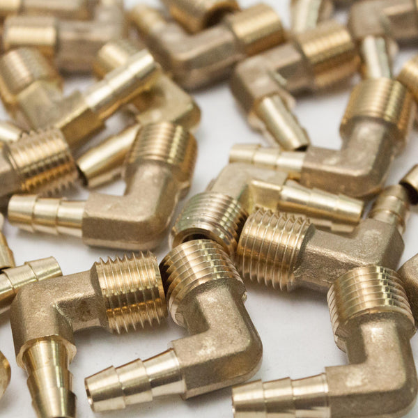 LTWFITTING Nickel Plating 90 Degree Elbow Brass Barb Fitting 3 8 Inch Id Hose X 1 4 Inch Male Npt Air Gas Pack Of 5 - View #8