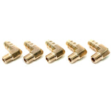 LTWFITTING Lead Free 90 Deg Elbow Brass Barb Fitting 3/8 Inch Hose Barb x 1/8 Inch Male NPT Thread Fuel Boat Water (Pack of 5)