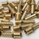 LTWFITTING Brass Fitting Coupler 1/4-Inch Hose Barb x 1/8-Inch Male NPT Fuel Gas Water(Pack of 100)