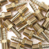 LTWFITTING Brass Fitting Coupler 1/4-Inch Hose Barb x 1/4-Inch Male NPT Fuel Gas Water(Pack of 100)
