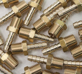 LTWFITTING Brass Fitting Coupler 1/4-Inch Hose Barb x 1/4-Inch Male NPT Fuel Gas Water(Pack of 500)