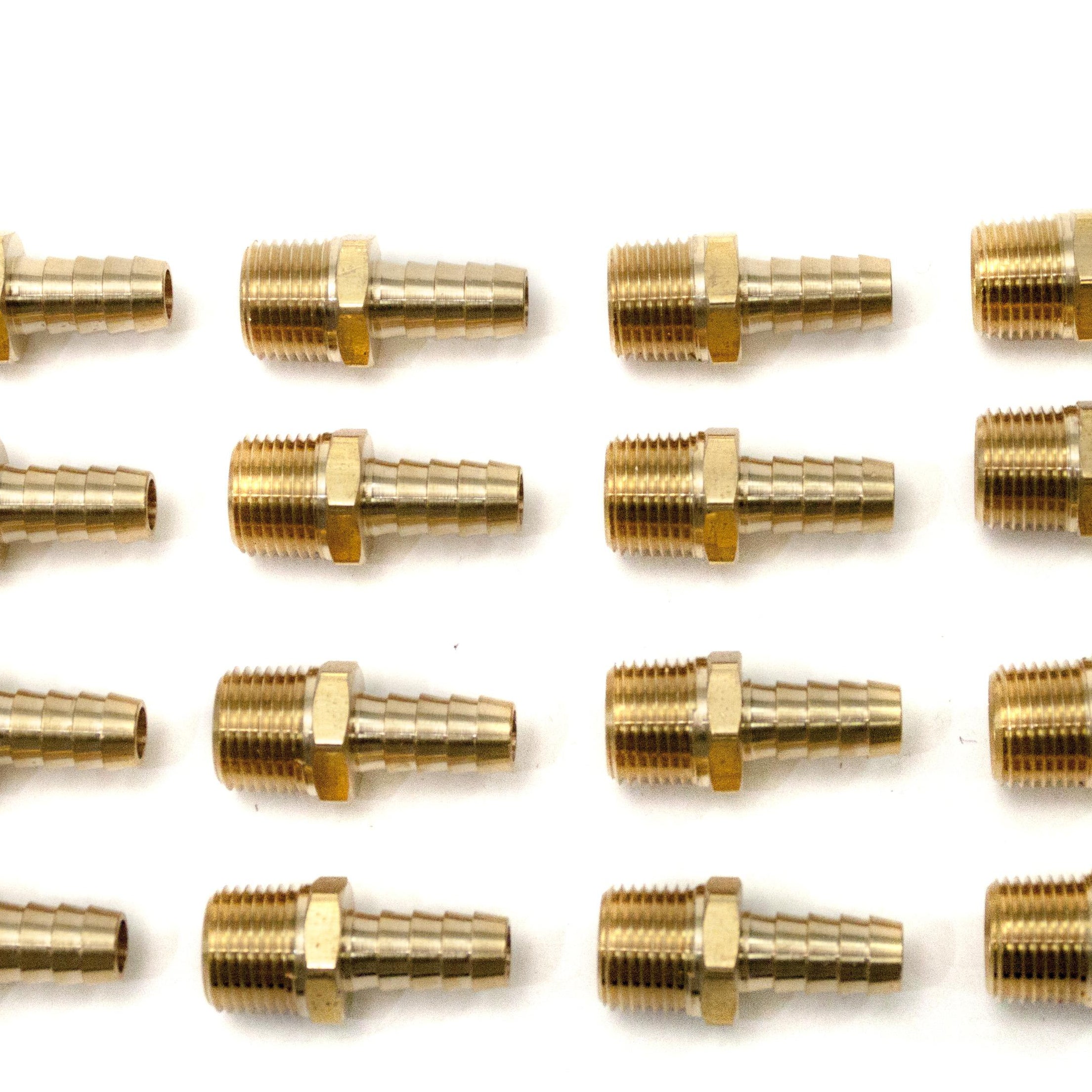 LTWFITTING Brass Barb Fitting Coupler/Connector 3/8-Inch Hose ID x 3/8-Inch Male NPT Fuel(Pack of 20)