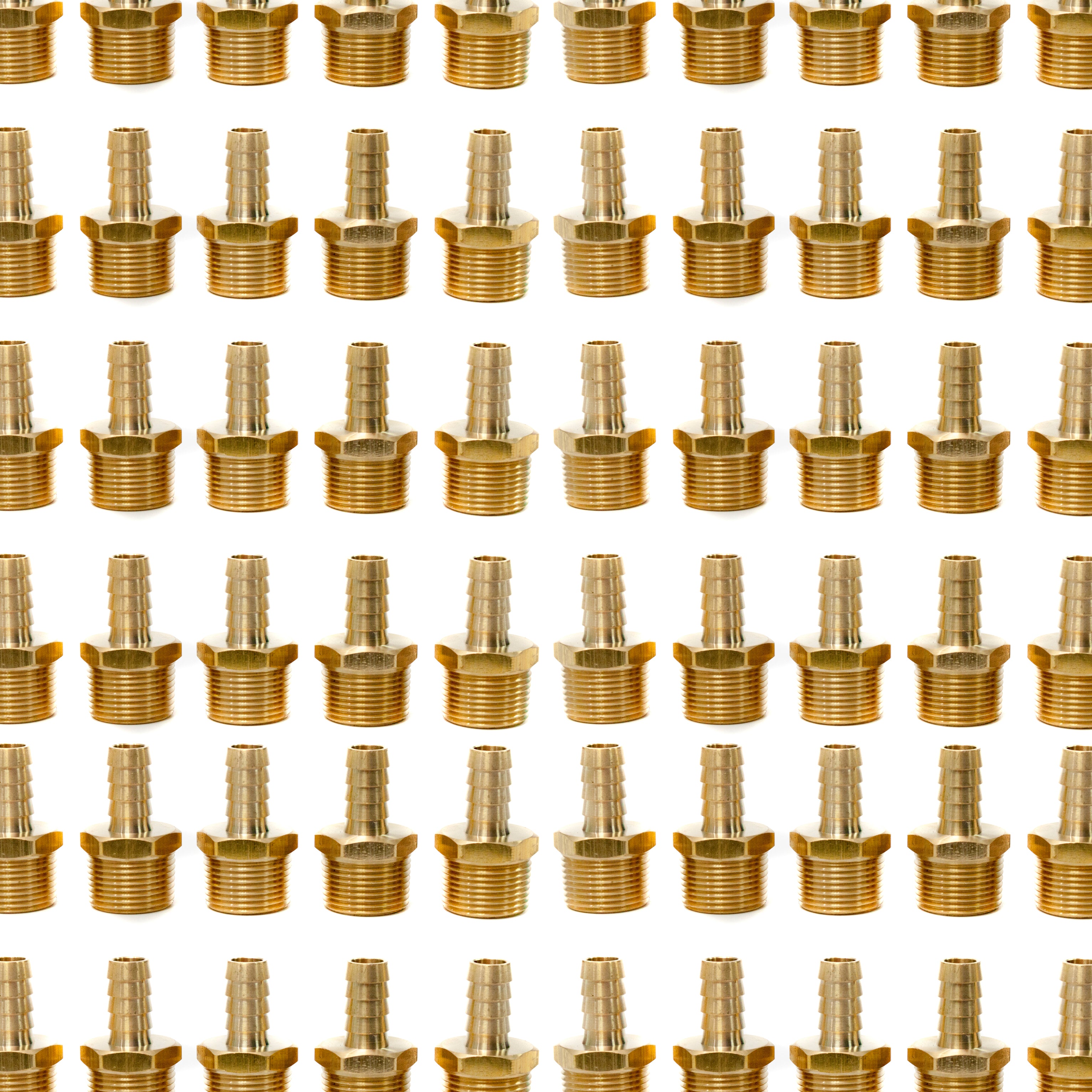 LTWFITTING Brass Fitting Connector 1/2-Inch Hose Barb x 3/4-Inch NPT Male Fuel Gas Water(Pack of 100)