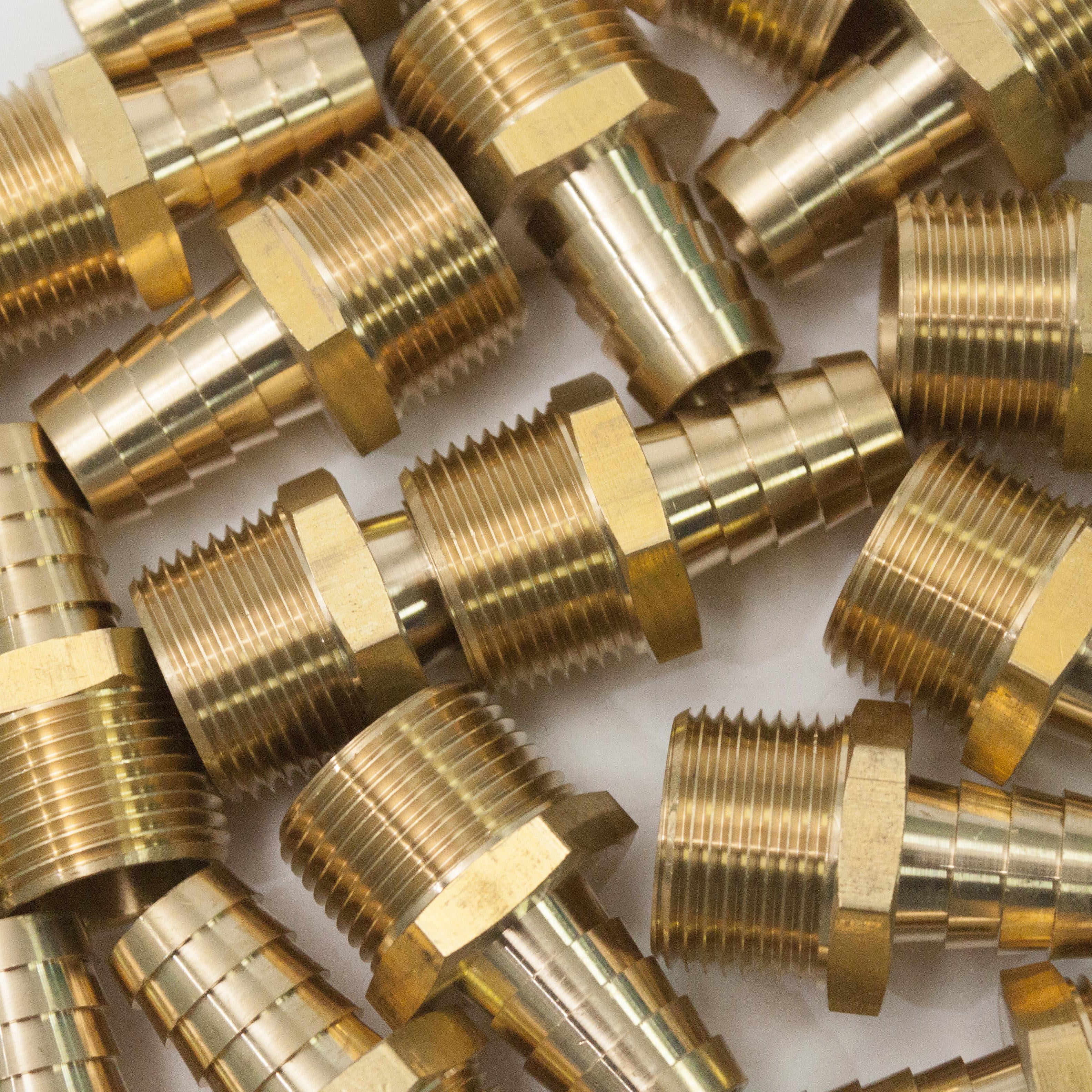 LTWFITTING Brass Barb Fitting Coupler/Connector 5/8-Inch Hose ID x 3/4-Inch Male NPT(Pack of 100)