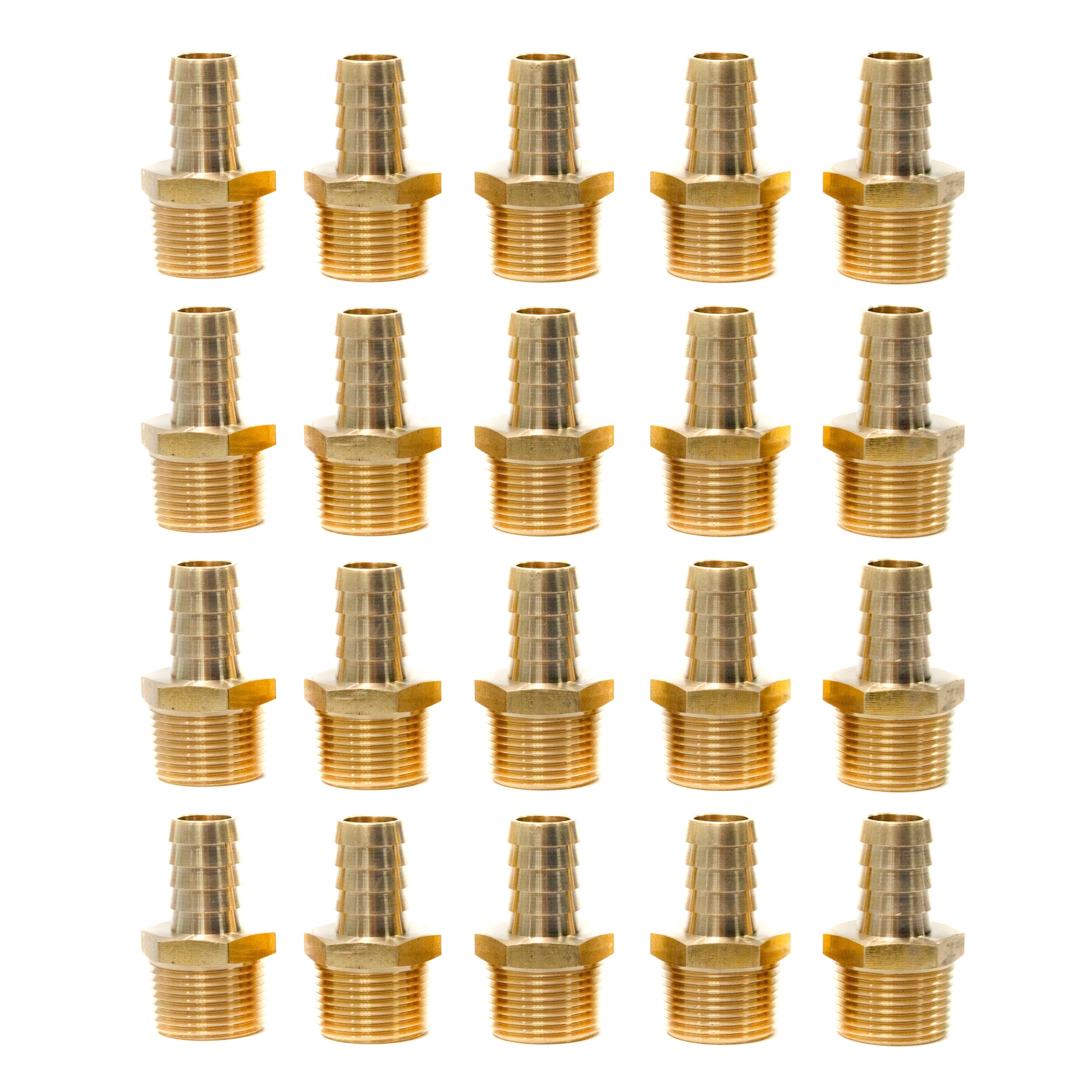 LTWFITTING Brass Barb Fitting Coupler/Connector 5/8-Inch Hose ID x 3/4-Inch Male NPT(Pack of 20)