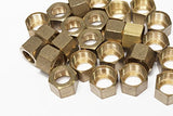 LTWFITTING 7/16-Inch Brass Compression Nut,Brass Compression Fitting(Pack of 100)