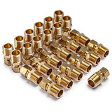 LTWFITTING Brass 3/8-Inch OD x 3/8-Inch Male NPT Compression Connector Fitting(Pack of 25)