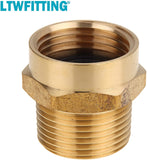 LTWFITTING 3/4 Inch FHT x 3/4 Inch MIP OR 1/2 Inch FIP Hose Adapter,Brass Garden Hose Fitting(Pack of 5)