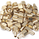 LTWFITTING Lead Free Brass Fitting Coupler/Adapter 3/8 Inch Hose Barb x 1/2 Inch Female NPT Fuel Gas Water (Pack of 300)