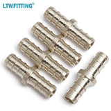 LTWFITTING Lead Free Brass PEX Crimp Fitting 3/8-Inch PEX Coupling (Pack of 5)