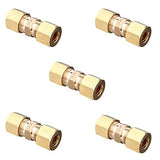 LTWFITTING Lead Free 1/4-Inch OD Compression Union, Brass Compression Fitting (Pack of 5)
