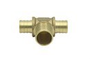 LTWFITTING Lead Free Brass PEX Crimp Fitting 3/4-Inch x 3/4-Inch x 1-Inch PEX Reducing Tee (Pack of 3)
