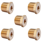 LTWFITTING Lead Free Brass Hex Pipe Bushing Reducer Fittings 1/2 Inch Male x 1/8 Inch Female NPT (Pack of 5)
