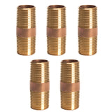 LTWFITTING Brass Pipe 2 Inch Long Nipple Fitting 1/2 Male NPT Air Water(Pack of 5)
