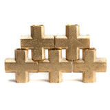 LTWFITTING Brass Pipe Female Cross Fitting 1/4 Inch NPT 4 Way Fuel Air Water(Pack of 5)