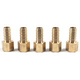 LTWFITTING Brass Fitting Coupler 1/2-Inch Hose Barb x 3/8-Inch Female NPT Fuel Water Boat(Pack of 5)