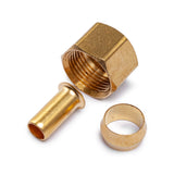 LTWFITTING Value Pack 3/8-Inch OD Brass Compression Insert,Sleeve Ferrule,Nut (Pack of 125)